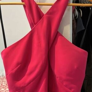 Hot Pink Halter Prom Dress